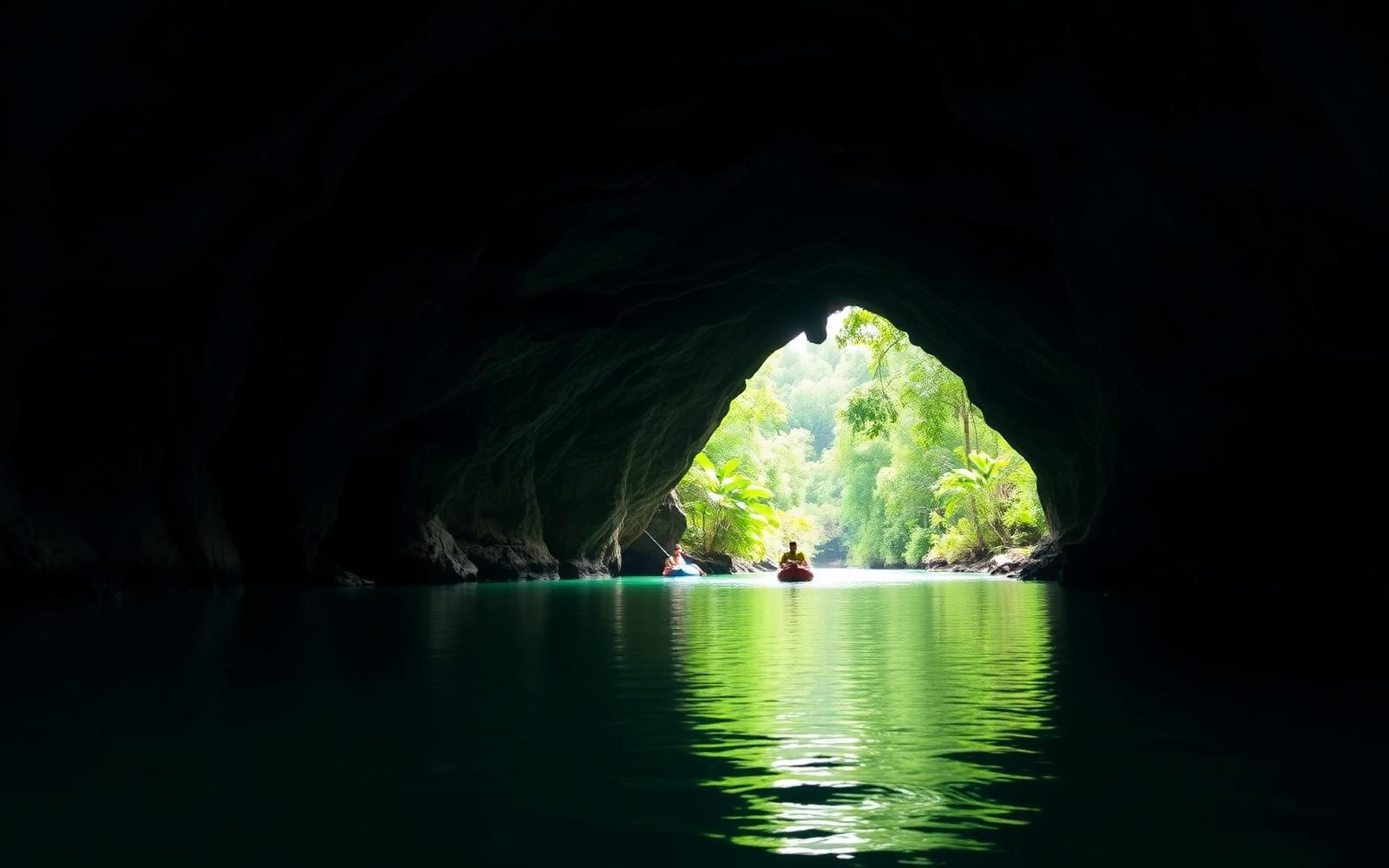 Cave river entrance in Belize