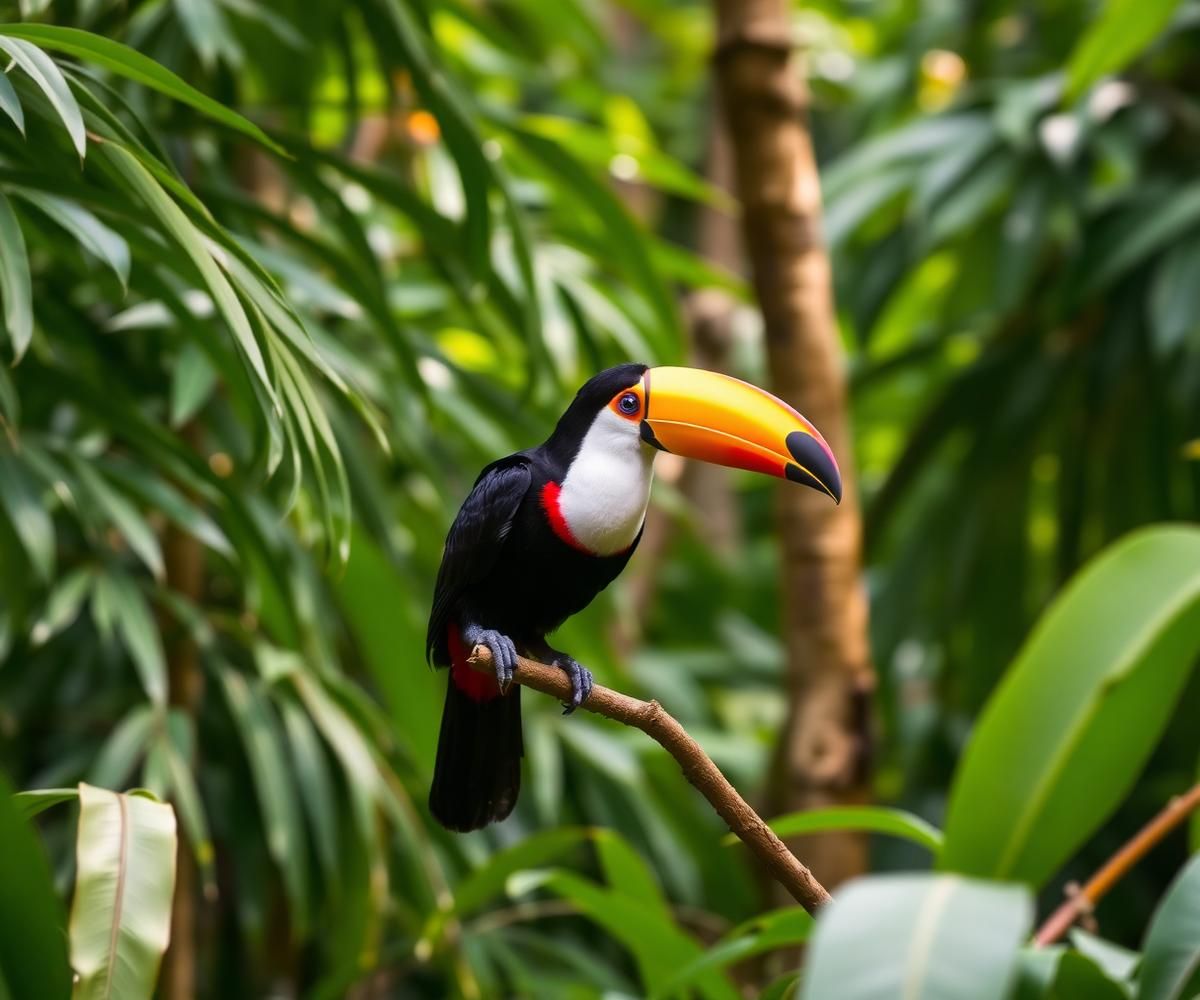 Keel-billed toucan on branch