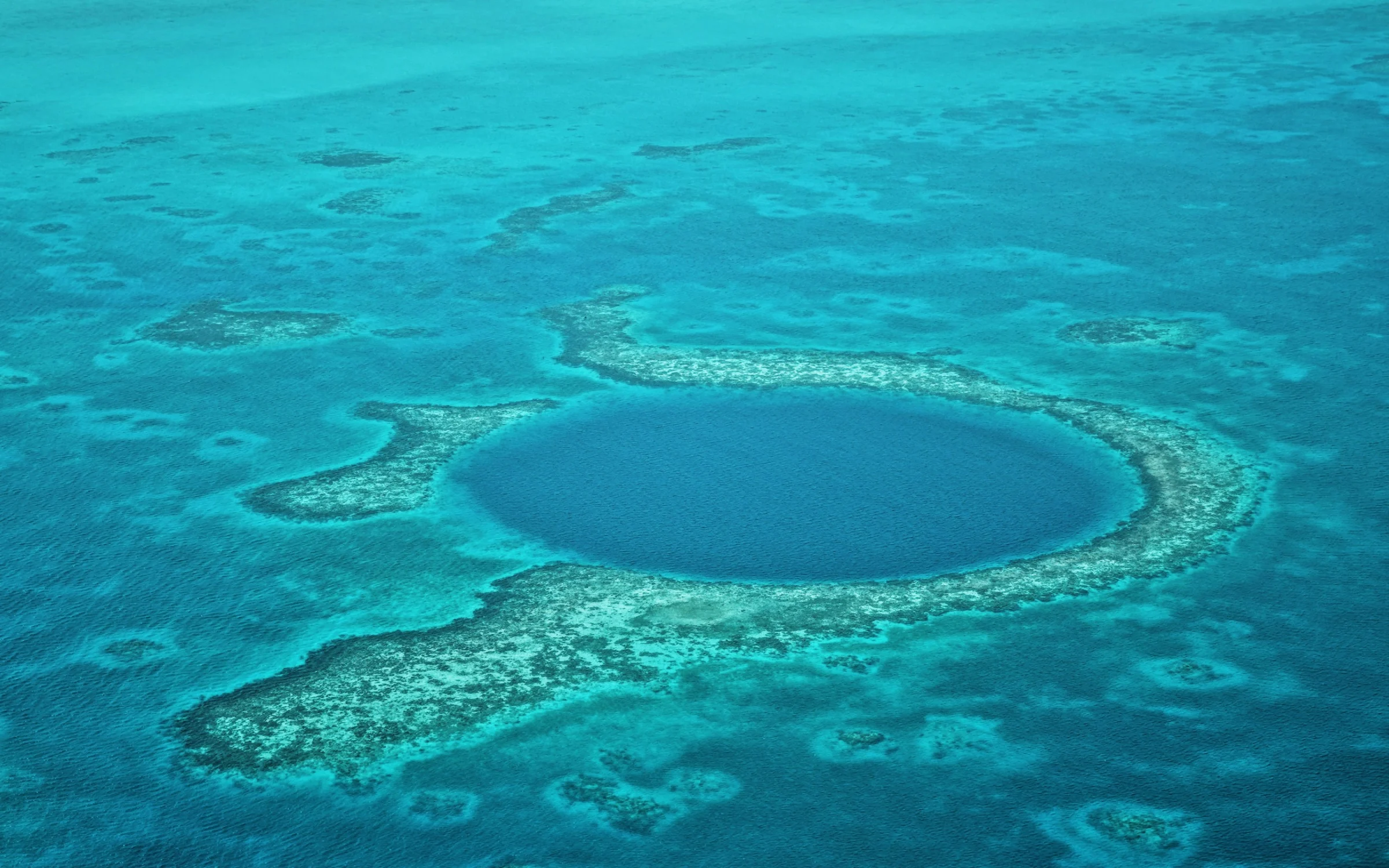 Aerial view of the Great Blue Hole
