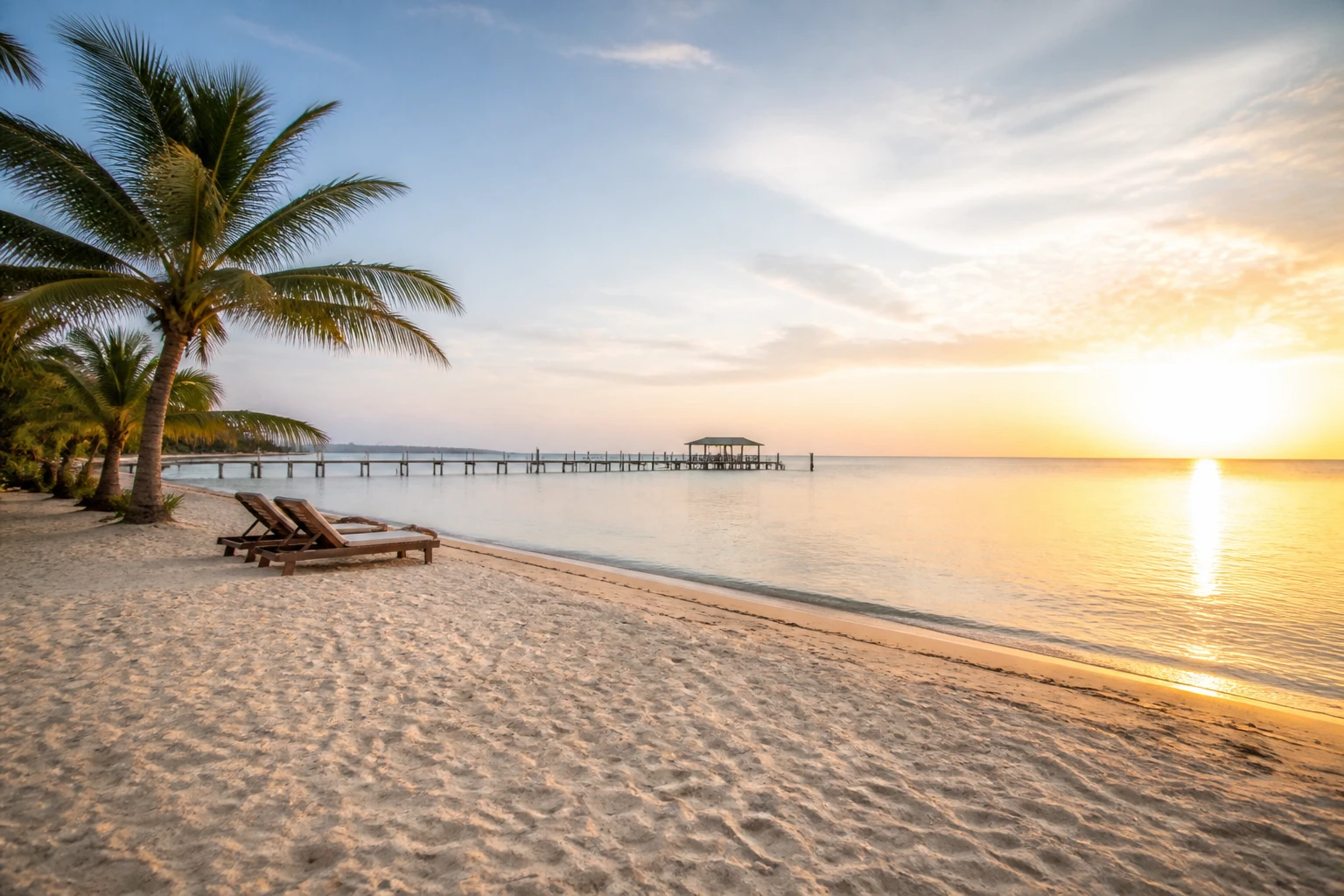 Sunrise on a beach near Placencia, Belize