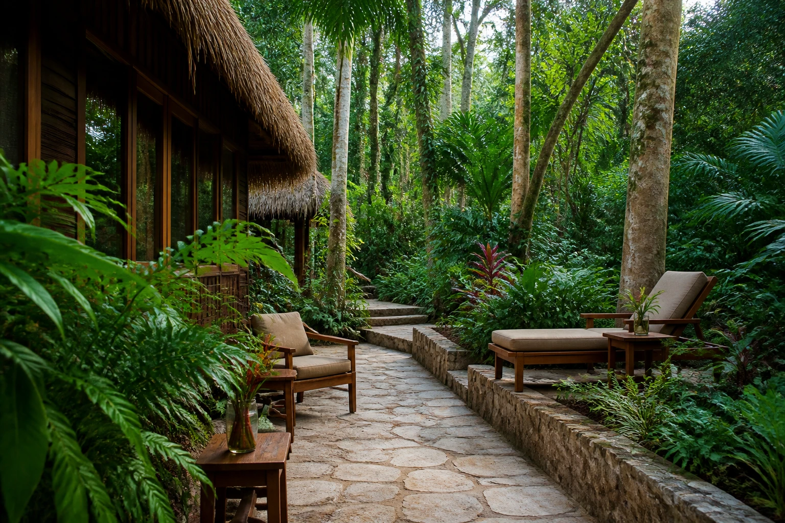 Jungle lodge setting in western Belize
