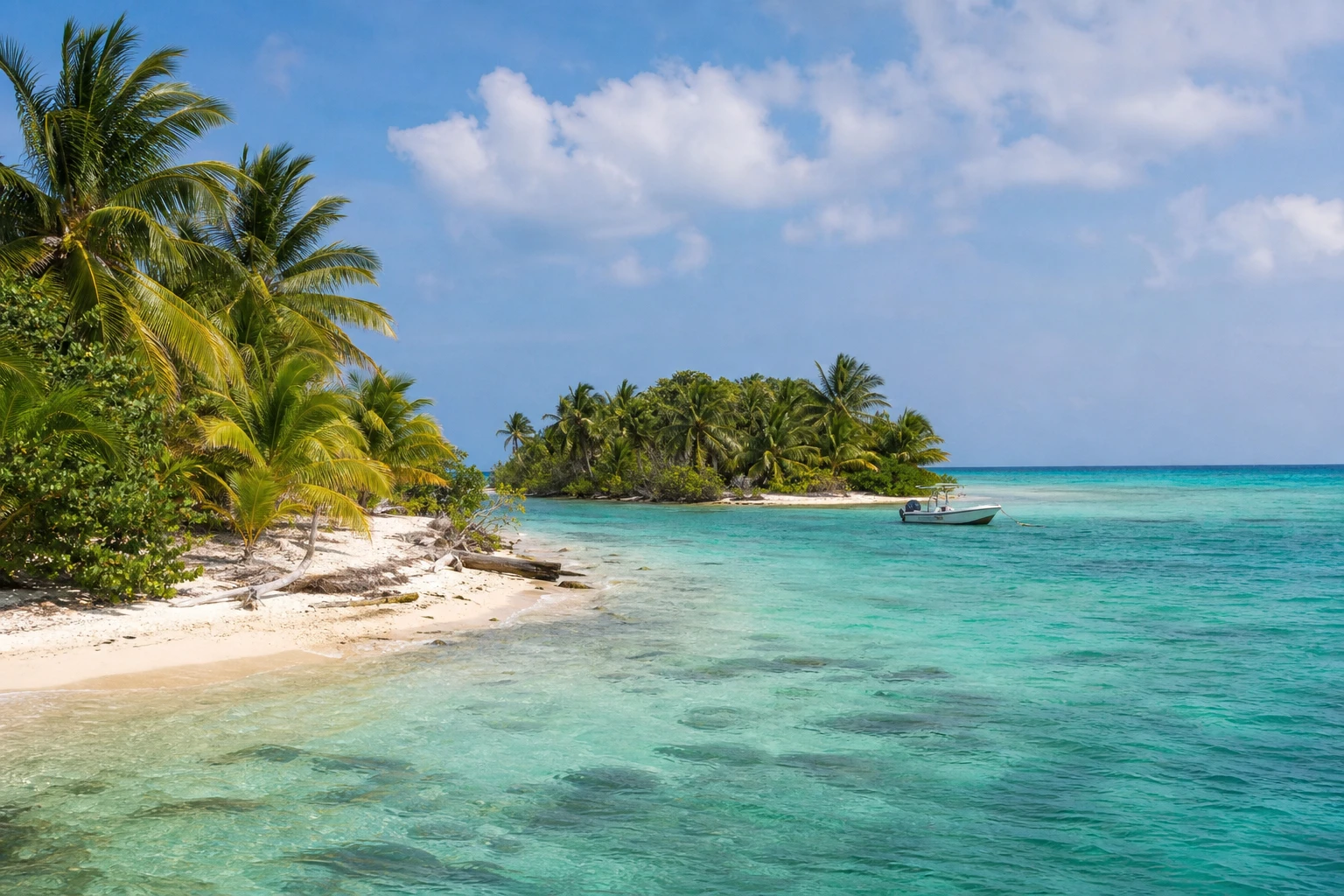Tropical caye and turquoise water in Belize