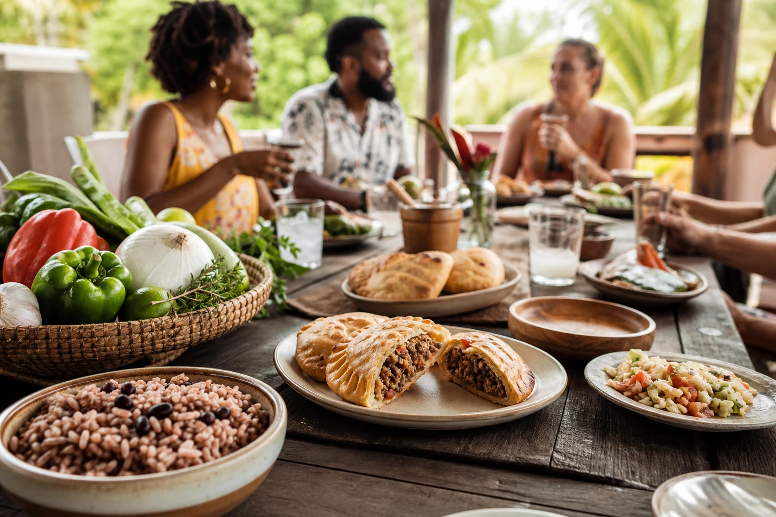 Belizean dishes arranged for a culinary tasting experience