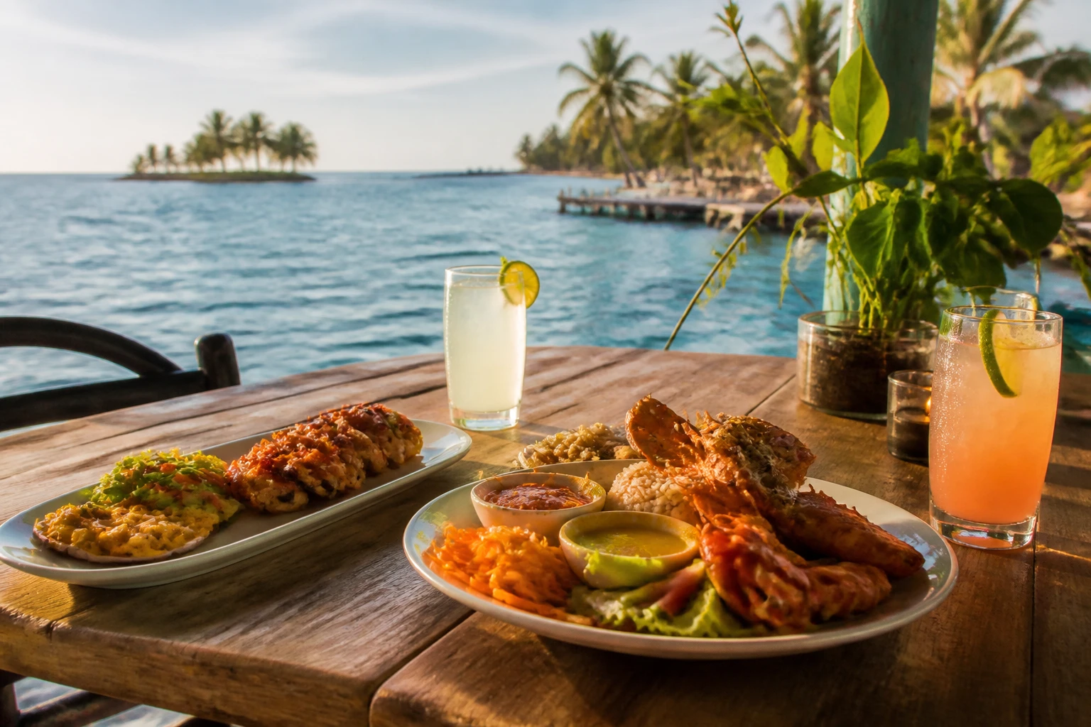 Island restaurant dining experience in Belize