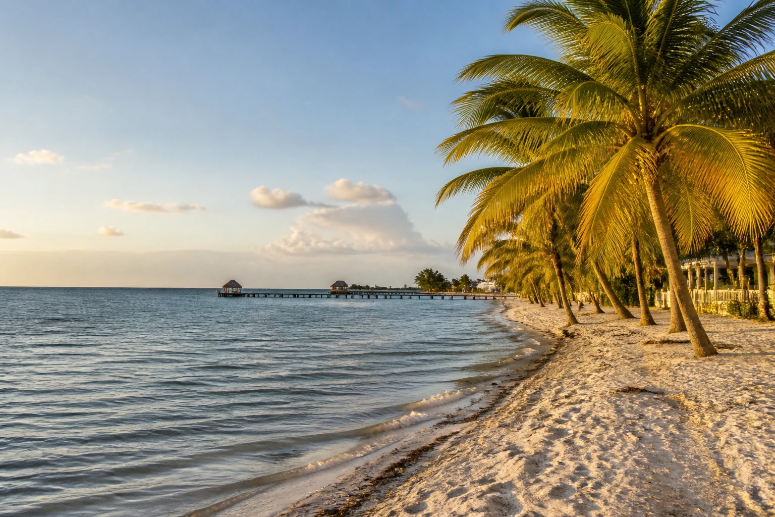 Caribbean beach scene on Belize’s Placencia Peninsula