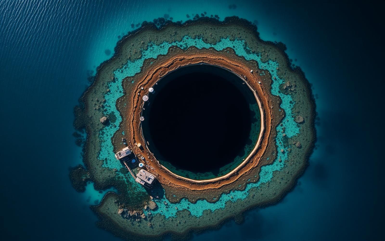 Aerial view of the Great Blue Hole