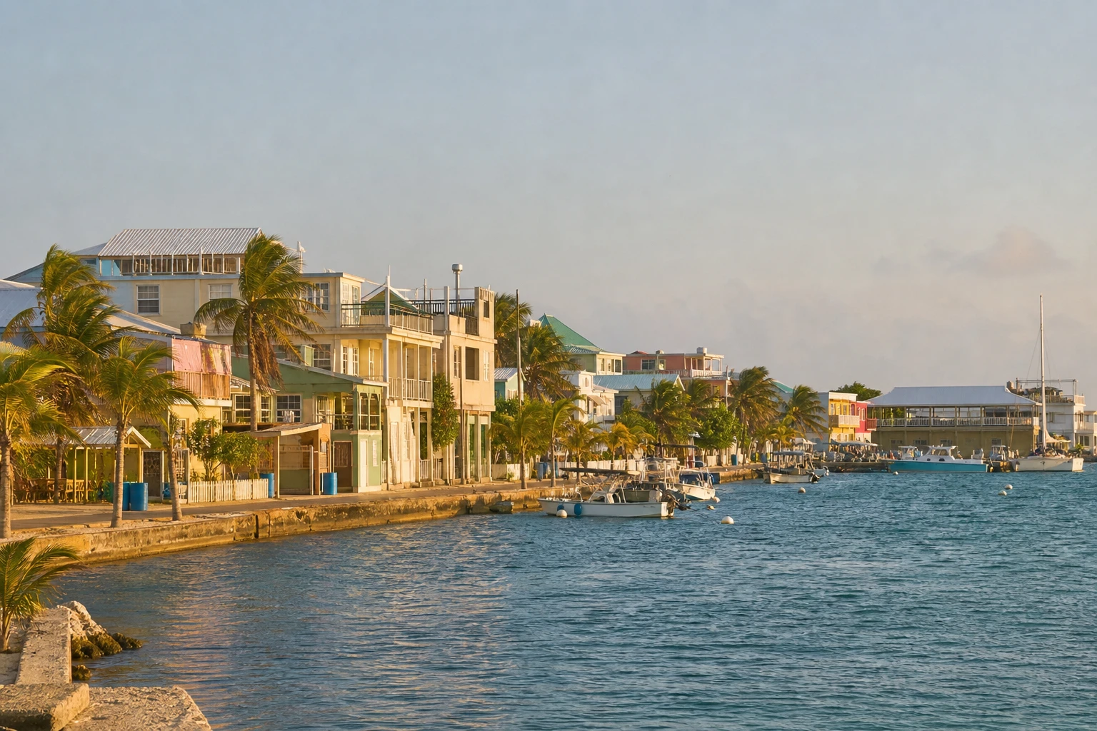 San Pedro waterfront on Ambergris Caye, Belize