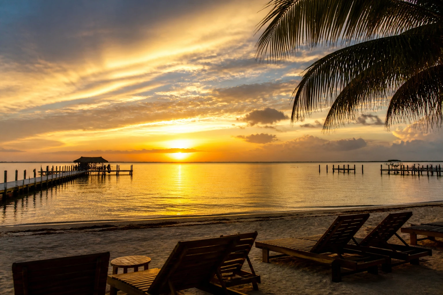 Sunset across the lagoon at Secret Beach